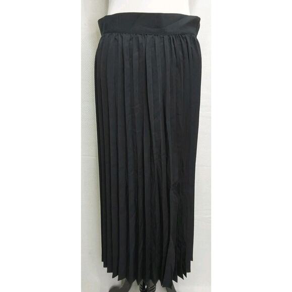*NWT* Women's Abbott Elementary Large Black Mid-Rise Midi Pleated Skirt #D27 - Picture 1 of 3